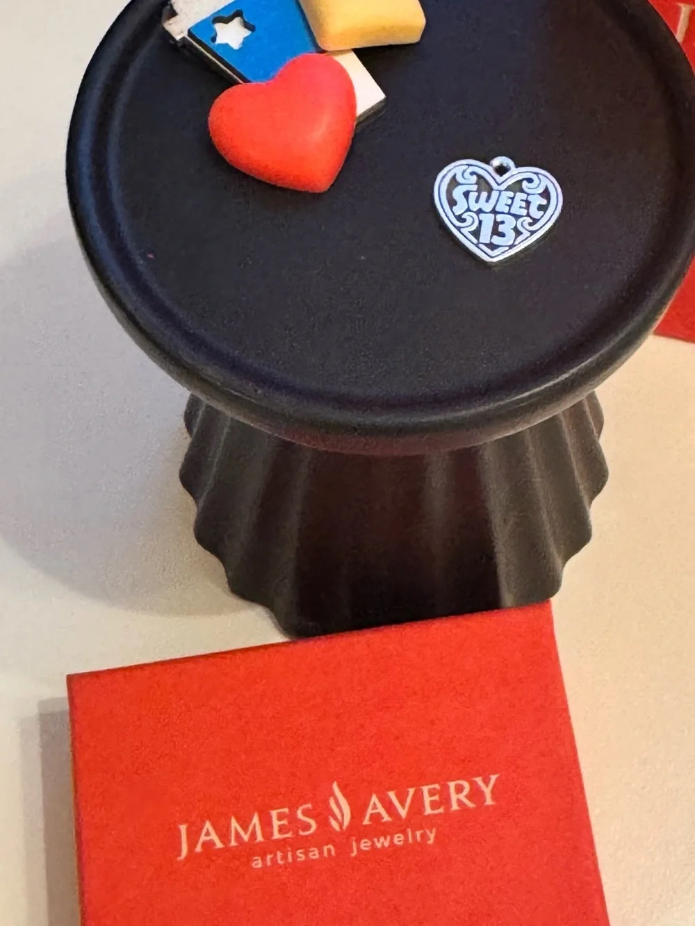 James Avery Sweet 13 Heart Charm in Silver